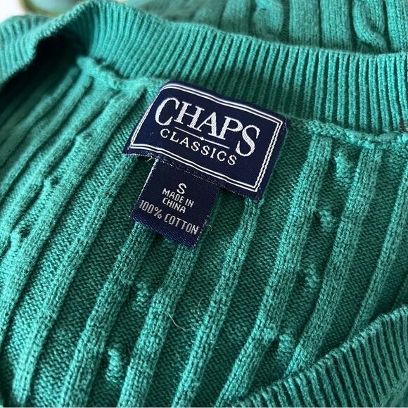 Chaps Cable V-Neck Half Button Sweater - Picture 6 of 6